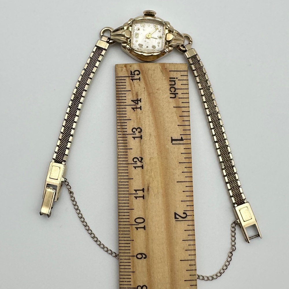 Vintage Bulova Womens Watch Gold 10k RGP Swiss L6 Wind Up Watch 1950s Antique - Picture 4 of 15